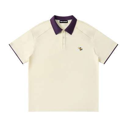 Contrast Collar Raglan Polo Shirt