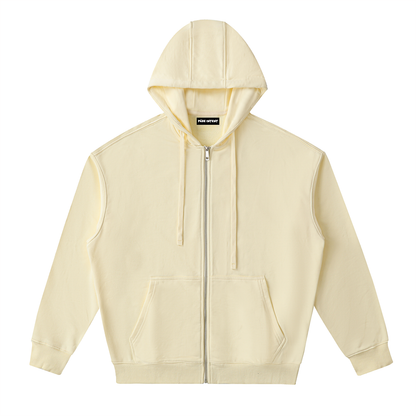 Drop-Shoulder Zip Up Hoodie