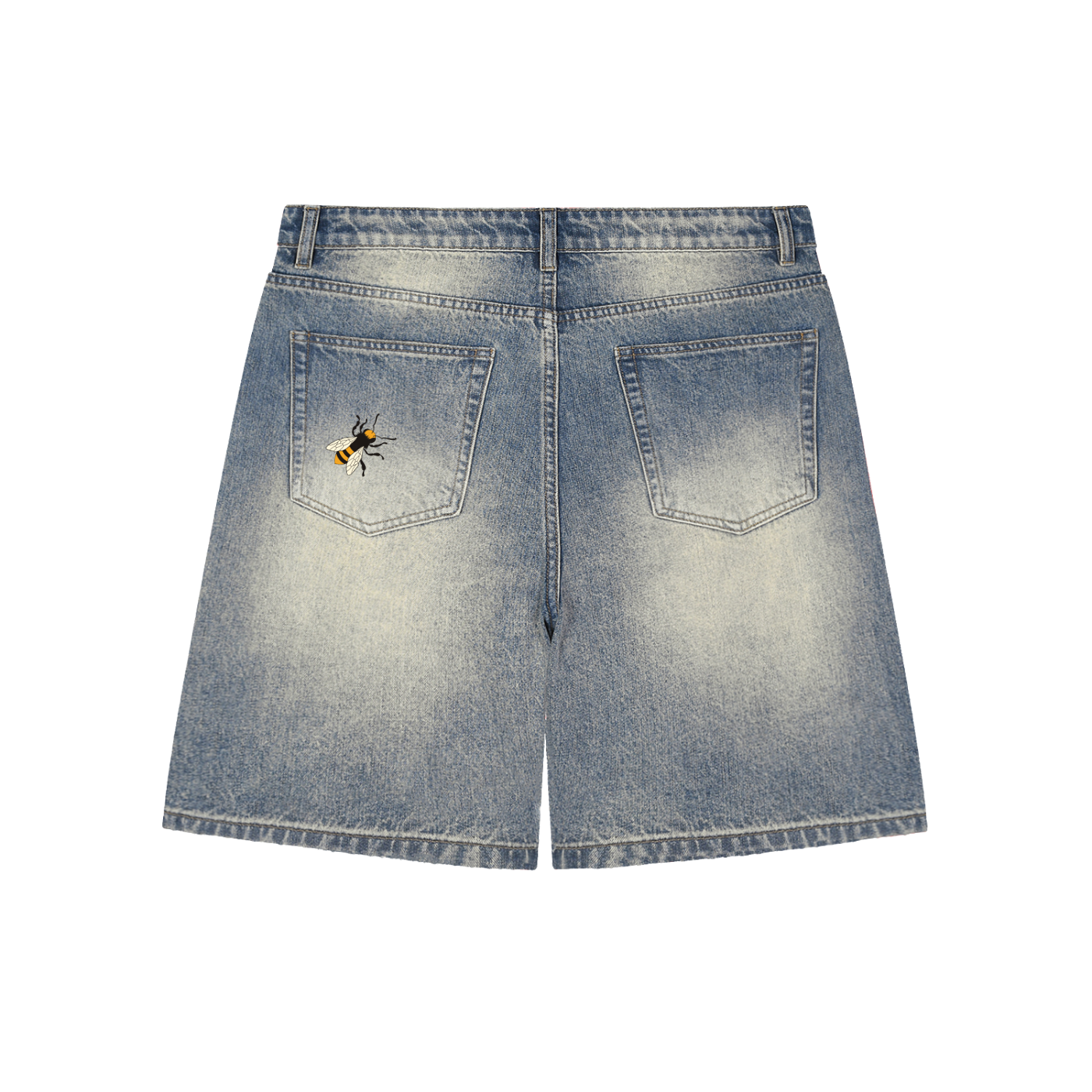 Faded Distressed Baggy Denim Shorts