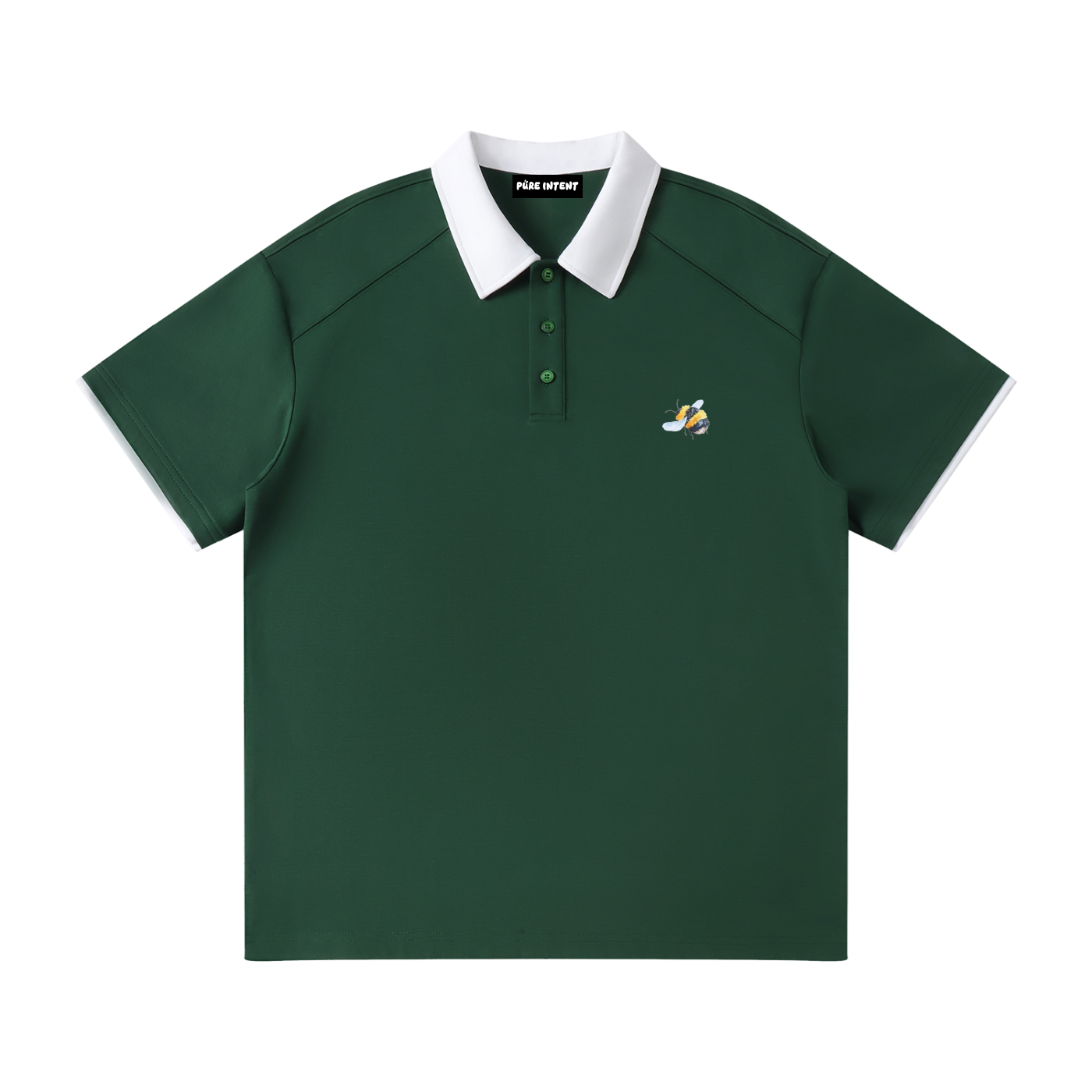 Contrast Collar Raglan Polo Shirt